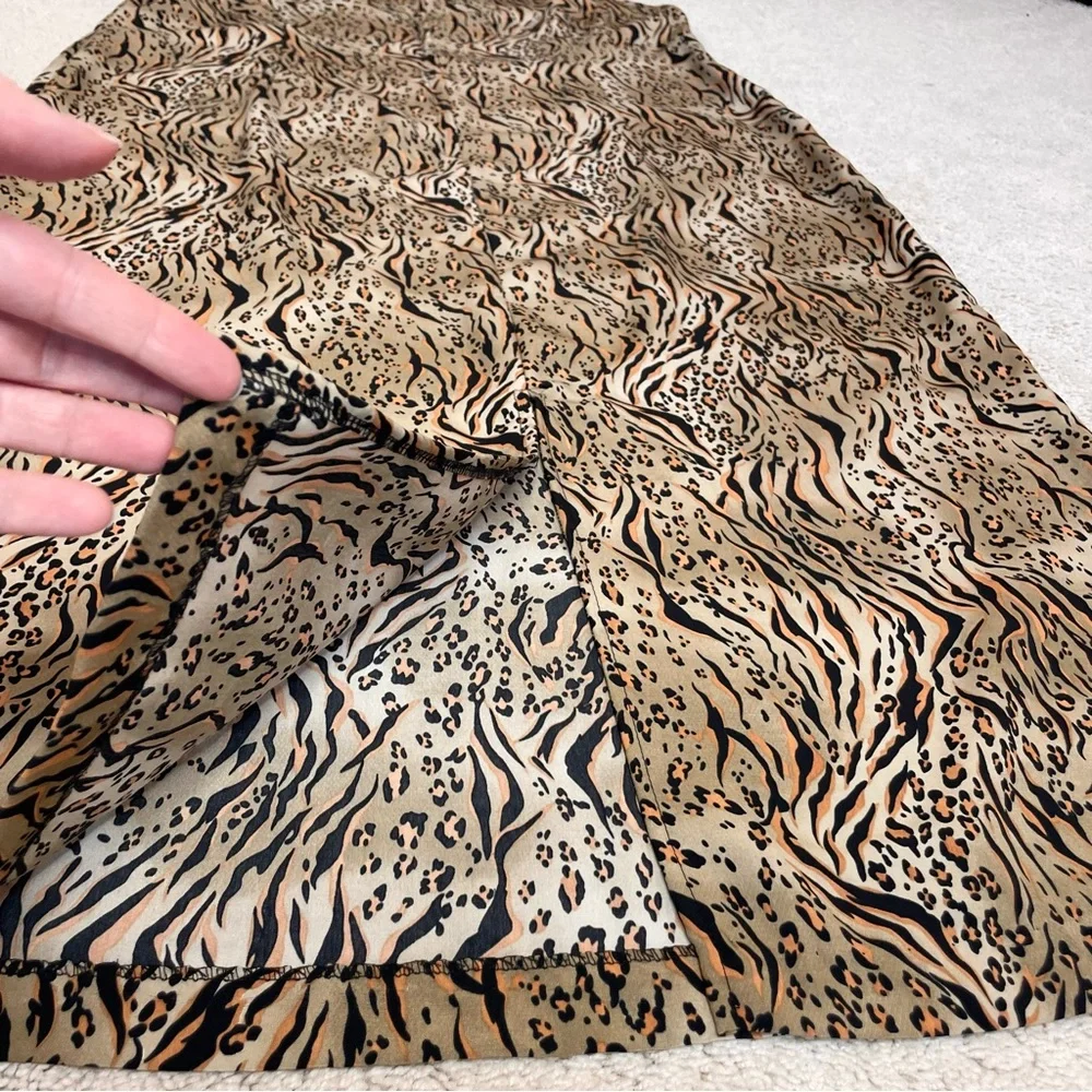 Vintage Sleeveless Leopard Tiger Animal Print Sheath Maxi Dress - Picture 7 of 13